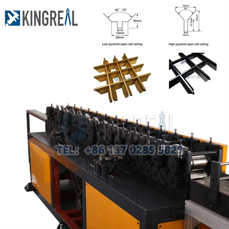 2-pyramid open cell ceiling roll forming machine